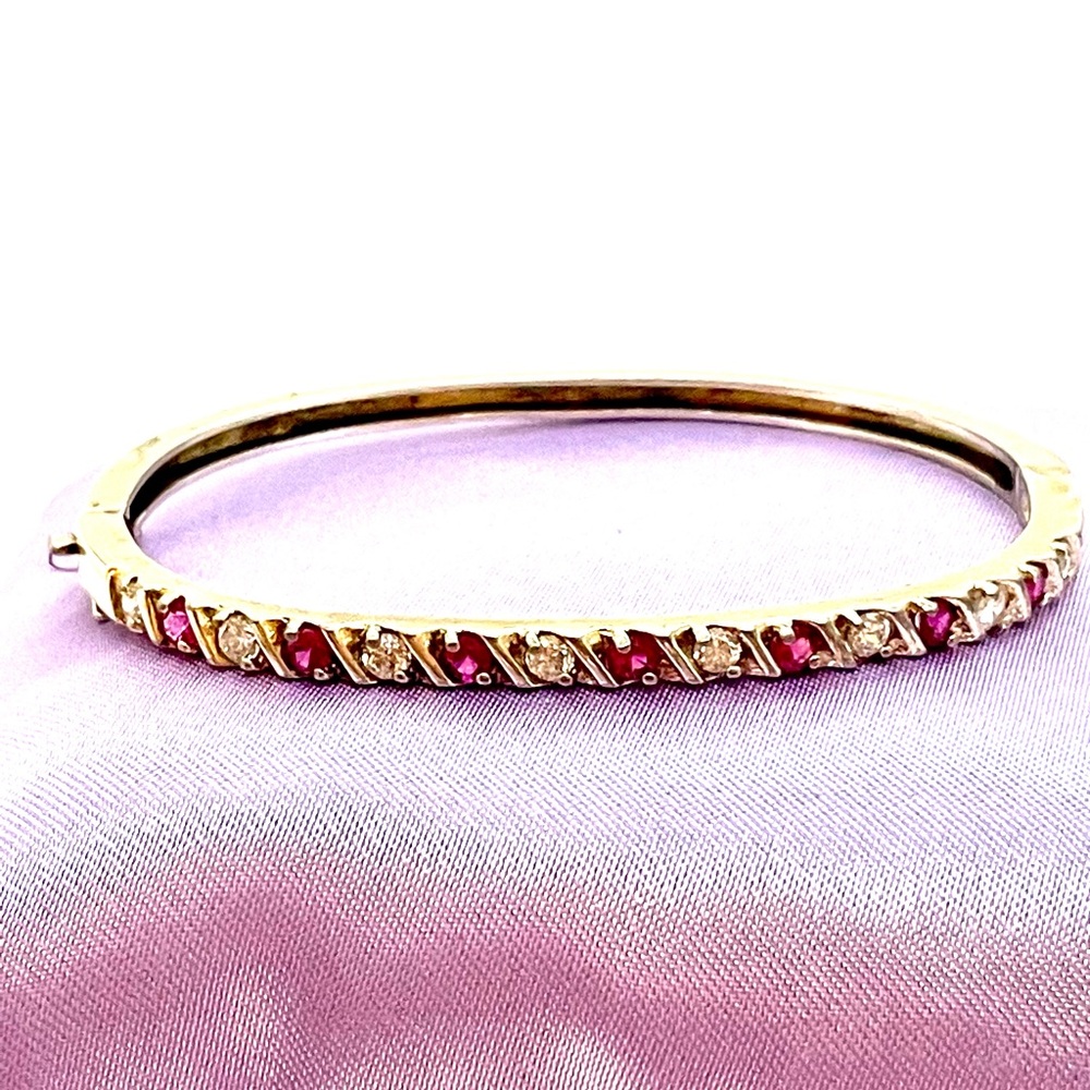 Vermeil .925 Ruby and CZ Bracelet